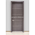 Interior wooden door with aluminum strips